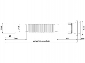 Сифон гофрированный 1,5"х40/50 Ани G106